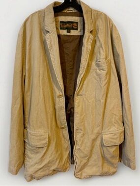 Vintage Timberland Mens Tan Corduroy Cord Jacket Blazer Coat Size XXL